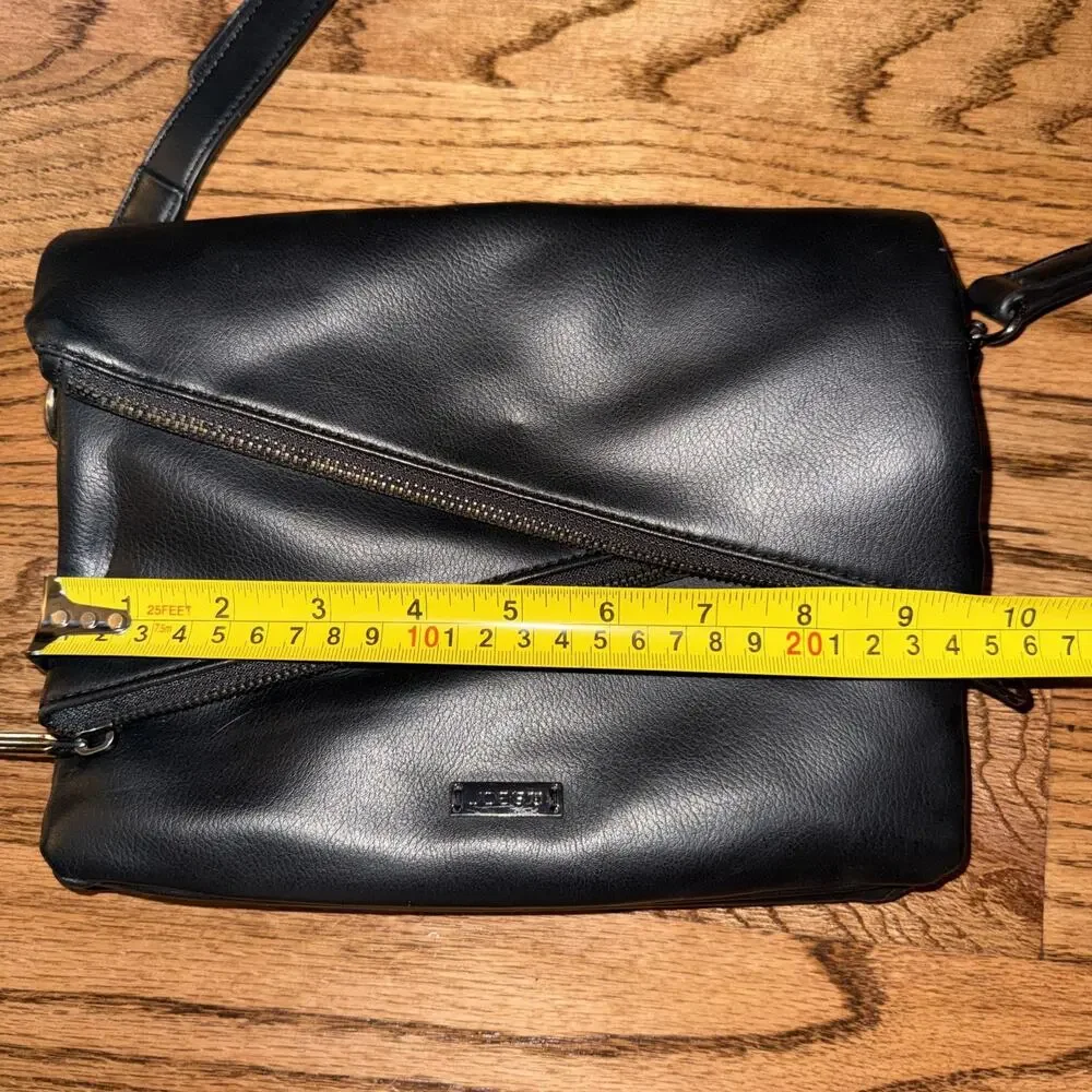 Joe’s Jeans Josie Crossbody Shoulder Bag Purse Black Vegan Small Asymmetric new